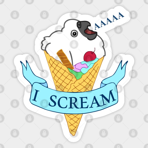 Ice Cream I Scream Baby Cockatoo Sticker by FandomizedRose